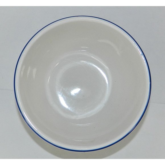 The Cellar Blue White Yellow Soup Cereal Bowl Diamond Vine Stripe Italy Inspired - Picture 3 of 7